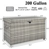 200/230 Gallon Wicker Deck Box with Wheels, All-Weather Outdoor Storage Bench Box for Patio Furniture, Pool Storage, Gray/Black - ModernLuxe - 3 of 4