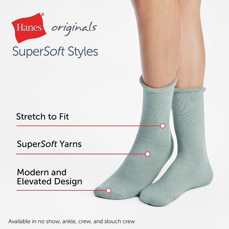 Hanes Originals Premium Men's SuperSoft Crew Socks 3pk - 6-12, 4 of 8
