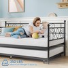 Whizmax Twin Metal Daybed with Trundle, Space Saving Trundle Sofa Bed for Living Room, Bedroom and Guest Room - 3 of 4