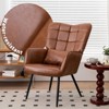 CAVINAS Leather Accent Chair with High Backrest and Metal Legs,Modern Upholstered Living Room Chairs,Reading Chairs for Living Room - 2 of 4