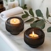 Kate Aspen 2-In-1 Fluted Colored Glass Taper Candlestick Candle Holders (Set of 4) - 3 of 4