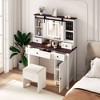 CENGHU Vanity with Lights and Mirror, Makeup Desk with Drawers and Cabinet Vanity Desk with Led Light , Makeup Vanity, Vanity Table for Bedroom - 2 of 4