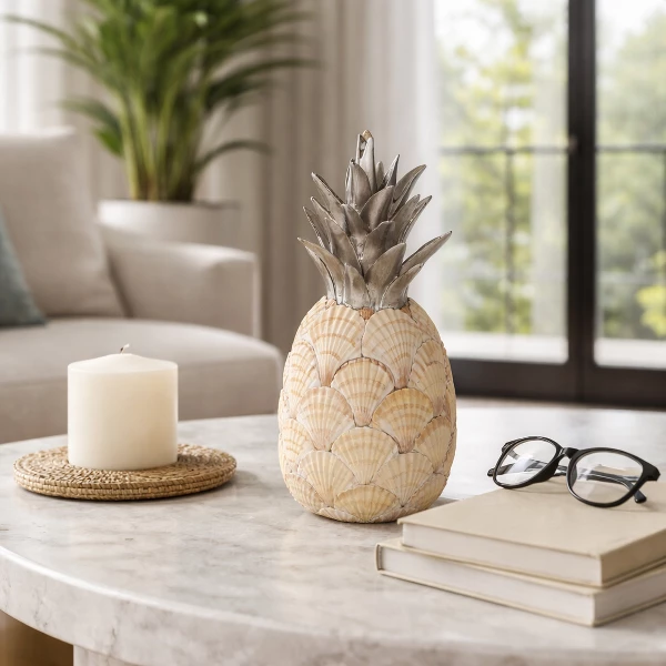 Resin Seashell Pineapple, 12in
