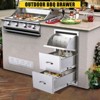 Outdoor Kitchen Drawers with Dividers, Stainless Steel Built-In Single Barbecue Drawer, Built-In Kitchen Island Access Drawer with Ventilation Panel - 3 of 4
