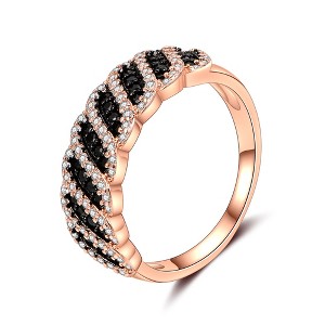 Judith Anniversary Band Ring Black Cz Rose Twist Womens Ginger Lyne Collection - 1 of 4