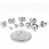 Ball Earrings 316L Surgical Steel Earrings Round Ball Stud Earrings Set for Women - 4 of 4