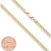 18K Gold Plated 925 Sterling Silver 3.5mm Diamond-Cut Cuban Link Curb Chain Necklace Made in Italy - 2 of 4