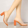 Allegra K Women's Clear Chunky Heel Slides Sandals Mules - 2 of 4