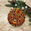Autumn Harvest Sugar Skull Ornament, Vibrant Fall Foliage Christmas Gift and Decor| OrnamentallyYou - 4 of 4