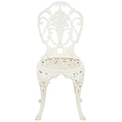 Villa Ravello White Cast Iron Rose Garden Bistro Chair