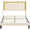 Bed frame with headboard and sturdy wooden strips,no noise, no need for box springs,easy to assemble,Queen size - 3 of 4