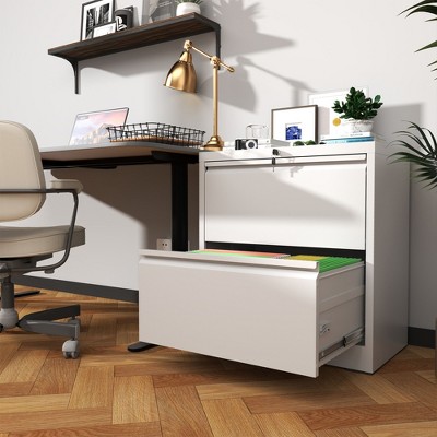 NicBex 2 Drawer File Cabinet with Lock,Office Cabinet with Handle Free Design,Modern Storage Cabinet,Filing Cabinet for Home Office