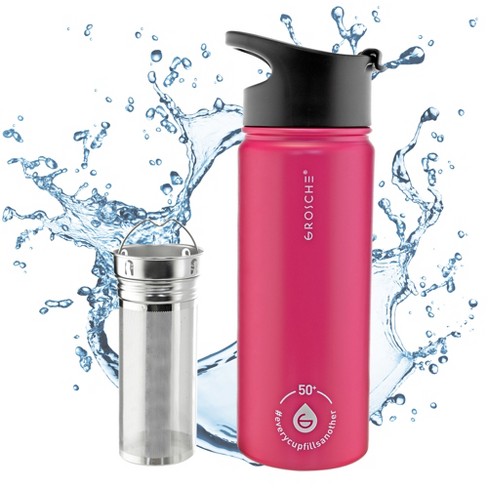 Pink insulated stainless steel water bottle by Owala: Lead-free