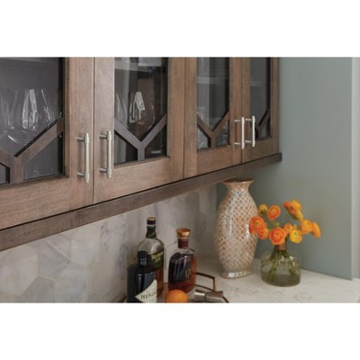 Brushed Nickel Modern Cabinet Drawer Pull with Mounting Hardware