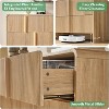 AMERLIFE Fluted Modern Chest Dresser with Pine Handles, Rounded Corners & Anti-Tip, 48" Tall Wood Storage Organizer for Living Room - 4 of 4