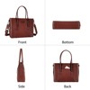 PU Leather Laptop Tote Bag , Waterproof Large Capacity Business Work Briefcase Shoulder Laptop Bag, Brown - 3 of 4