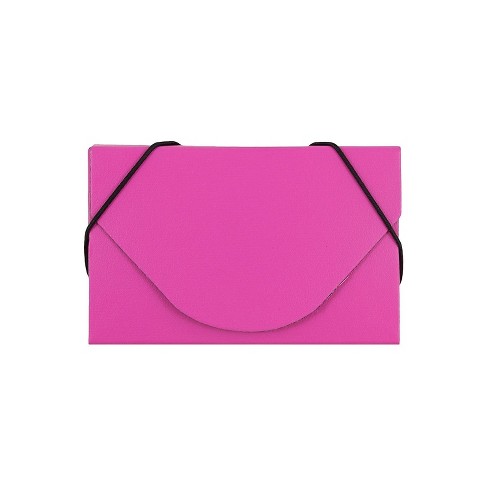Jam Paper Colorful Business Card Holder Case With Round Flap Matte Fuchsia  Pink Chipboard Sold : Target