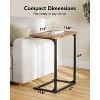 Pipishell C-Shaped Side Table, Rustic Design, Metal Frame, Large Surface Couch Table for Living Room, Bedroom, Home Office - 3 of 4