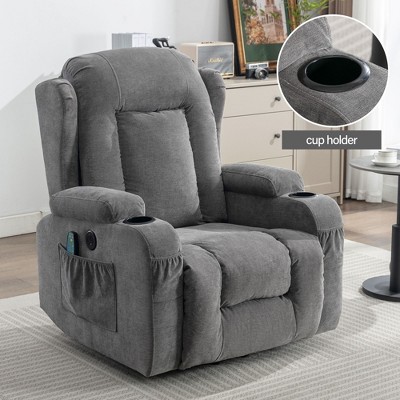 Grungis Cotton Lift Massage Chairs for Elderly,Recliner Chairs with 8-Point Massage and Lumbar Heating for Living Room