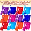 ArtCreativity 6" Beach Sand Castle Buckets and Shovels Set – 12 Pails Buckets and 12 Shovels - 3 of 4