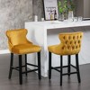 Okak Set of 2 Button Tufted Wing-Back Counter Height Bar Stools for Dining Rooms,Velvet Upholstered Counter Bar Stools with Nailhead Trim - 3 of 4