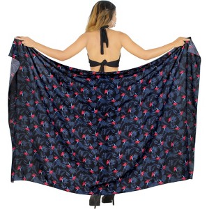 HAPPY BAY Women's Beachwear Summer Bikini Wraps Beach Wrap Sarong Skirt Bathing suit Swimsuit Swim for Swimwear Coverups Women One Size Blue, Leaf - 1 of 4