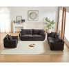Modern 3-Seater + 3-Seater + 1-Seater Linen Fabric Sofa Set with Wooden Frame and 5 Pillows - 4 of 4