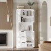 FUFU&GAGA Minimalist Tall Display Cabinet with Glass Doors,Show Cabinet with Drawers,Multi-Function Bookshelf,for Living Room & Study Organization - 4 of 4