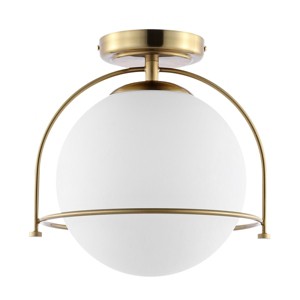 Valise 10.75" Flush Mount - FLU4095 - Gold/White - Safavieh - 1 of 4