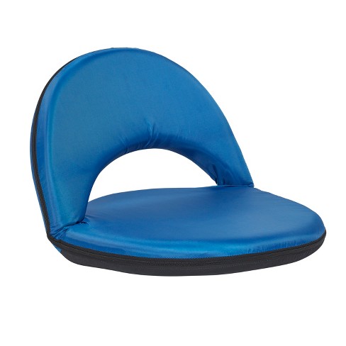 Ecr4kids Spectator Floor Chair With Adjustable Back Rest Portable Folding Stadium Seat Blue