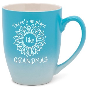 Elanze Designs There'S No Place Like Grandma'S Two Toned Ombre Matte Pale Blue and White 12 ounce Ceramic Stoneware Coffee Cup Mug - 1 of 4