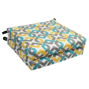 Blazing Needles, 20-inch by 19-inch Patterned Outdoor Chair Cushions (Set of 4) - 1 of 2