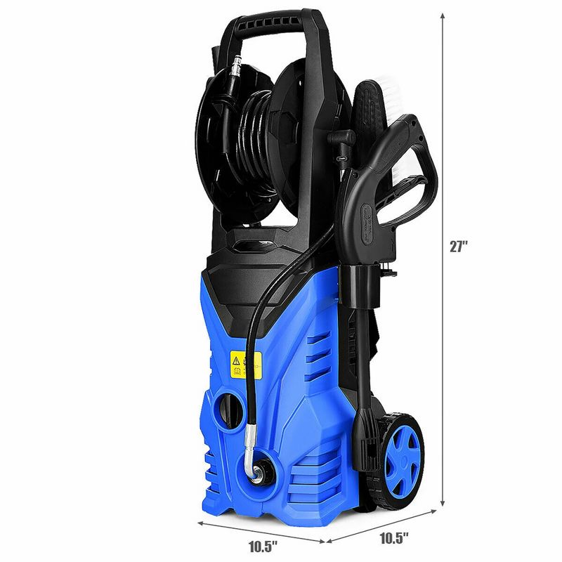 Costway 2030PSI Electric Pressure Washer Cleaner 1.7 GPM 1800W with Hose Reel Blue, 3 of 11