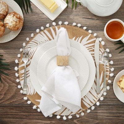 White Cotton Square Woven Napkin Set of 6