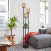 VYNXARIA Boho Floor Lamp with Shelves,3-Lights Farmhouse Tall Floor Lamp with ON/OFF Foot Switch,Rustic Standing Lamp with Rattan Shades - 2 of 4