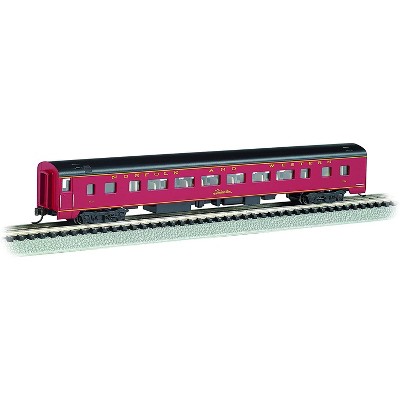 Bachmann Trains 14257 N Scale 1:160 Norfolk and Western Smooth Sided Coach with E-Z Mate Mark Couplers, Metal Wheels, and Lighted Interior