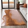 HomeRoots 5' X 7' Yellow and Brown Abstract Non Skid Area Rug - 2 of 4