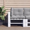 vidaXL Premium Fabric Pallet Cushions 3 pcs, Comfortable Outdoor Seat and Back Cushions, Easy to Fit, Lightweight & Durable, Gray - 2 of 4