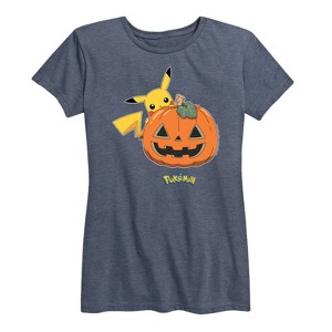 Women's - Pokémon - Pikachu Pumpkin Short Sleeve Graphic T-Shirt - 1 of 4