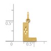 Black Bow Jewelry 14k Yellow Gold, Julia Collection, Small Satin Block Initial L Pendant - 4 of 4