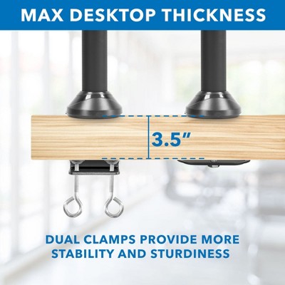 Dual Monitor Aluminum Alloy Desk Mount with C-Clamp Base