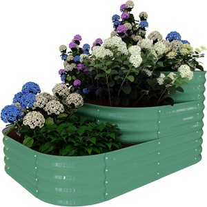 3-In-1 Modular Galvanized Raised Garden Bed Kit with Open Base, Outdoor Planter Box for Vegetables Herbs Flowers, Deep Root Growth - 1 of 4