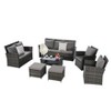 Spacious 7-Piece Outdoor Set: PE Wicker 9-Seater + Durable Frame – Ideal for Pool Parties - 2 of 4