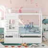 Streamdale Twin Size House Bed Wood Bed with Two Drawers (White) - 2 of 4