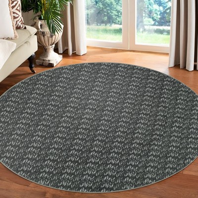 Washable Area Rugs for Living Room, Non-Shedding Modern Braided Print Rug, Low Pile Non-Slip Rug