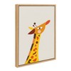 18" x 24" Sylvie Mid Century Modern Baby Giraffe Framed Canvas by Rachel Lee - Kate and Laurel: Nursery Wall Art - 2 of 4