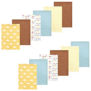 Luvable Friends Hudson Baby Flannel Burp Cloths 12pk Set - 1 of 2