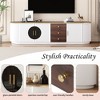 Sapphtopaz Modern Fluted TV Stand for TVs Up to 80" with 3 Drawers & 2 Cabinets TV Entertainment Center with Gold Metal Handles for Living Room - 3 of 4