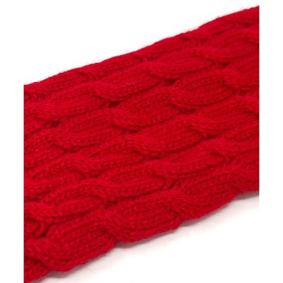 Wrapables Women's Cable Knit Leg Warmers, Red - image 3