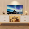 Modern Black Wood TV Stand with LED Lights-4 Drawers& Glass Door,Media Console for TVs Up to 75 Inch,Entertainment Center for Living Room - 3 of 4